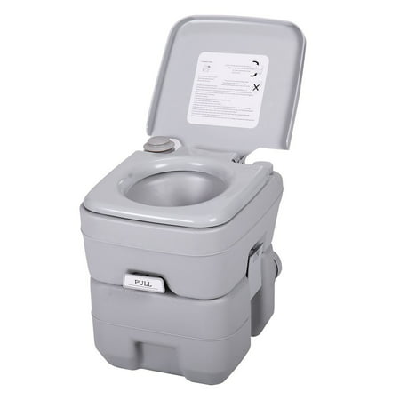 Zimtown 5 Gallon Motorhome Flushing Toilet, Removable Camper Porta Potty Commode, Great for Outdoor Indoor Camping