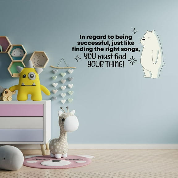 Must Find We Bare Bears Life Quote Cartoon Quotes Decors Wall Sticker Art Design Decal for Girls Boys Kids Room Bedroom Nursery Kindergarten Home Decor Stickers Wall Art Vinyl Decoration (27x30 inch)
