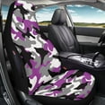 thumbnail image 5 of Binienty Purple and Grey Camo Front Auto Seat Covers 2 Pack Waterproof Thin Car Bucket Seat Covers Easy to Install Anti-Slip Vehicle Interior Seats Protectors for Cars SUV Truck Van, 5 of 8