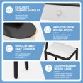 thumbnail image 6 of 47 Inch Modern Makeup Vanity Desk Set with 3 Color Round LED Mirror, Dressing Table with 4 Storage Drawers & Padded Stool for Bedroom,White and Black, 6 of 7