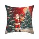 thumbnail image 1 of Funda de almohada navideña de Papá Noel y muñeco de nieve | Funda de cojín decorativa navideña, 1 of 6
