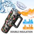 thumbnail image 5 of OBREWU Schnauzer with Flowers Tumbler with Handle and Lid,Schnauzer with Flowers 40oz Double Wall Vacuum Insulated Tumbler,Cups Gift for Women and Men, 5 of 7