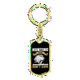 thumbnail image 4 of Don'T CAre Hunting Hair Stainless Steel or 18k Gold Premium Swivel Dog Tag Keychain, 4 of 10