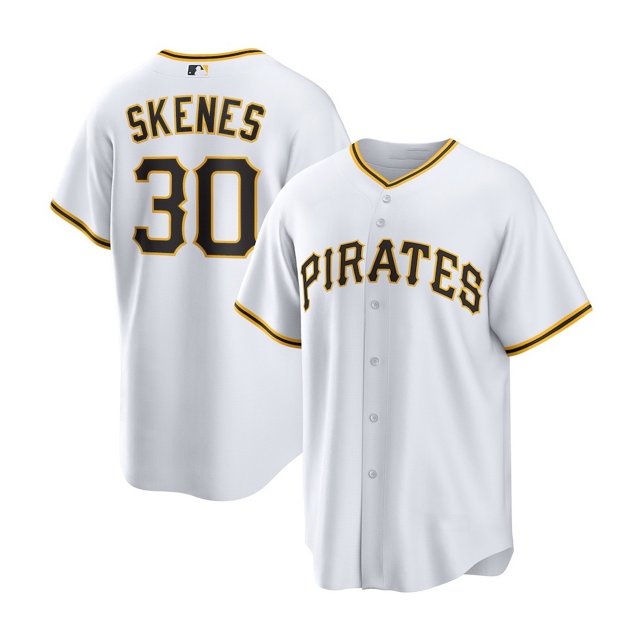 Pirates Baseball League 30# Skenes-White Player Name Beautifully Embroidered Commemorative Jersey-XXL