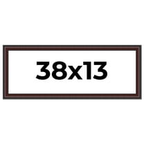 38x13 Frame Brown Round Mahogany Solid Wood Picture Frame | 1.625 Inch Moulding Width | with UV
