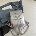 thumbnail image 1 of Bolso de ocio con lazo simple y textura de color sólido, nueva mochila de primavera 2025 para mujer, bolso de mujer, 1 of 5