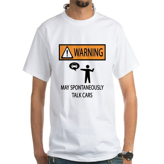 CafePress - Car Talk Warning White T Shirt - Men's Classic T-Shirts