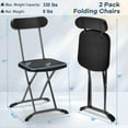 thumbnail image 3 of Costway 2-Pack Folding Chair with Metal Curved Feet Wide Seat & Ergonomic Backrest Black, 3 of 7