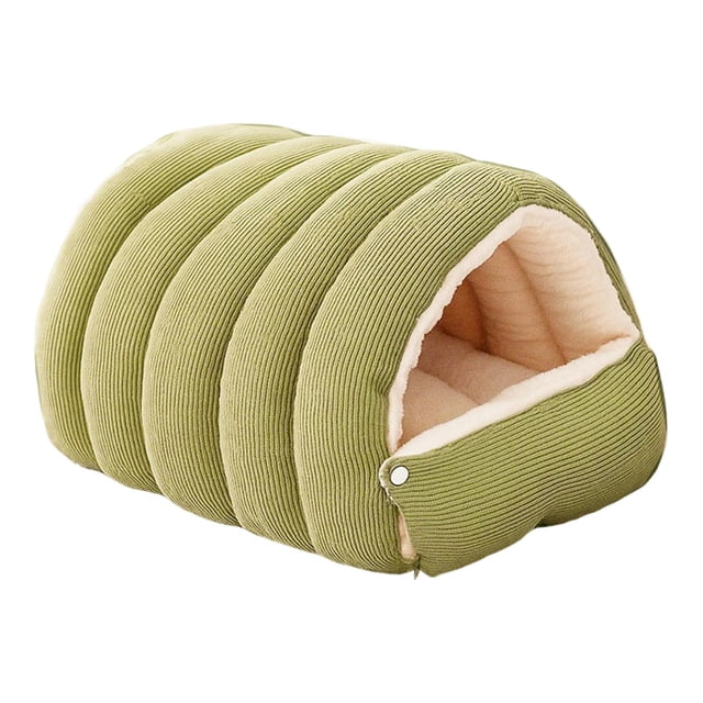 Cómoda y acogedora cueva de invierno, refugio para gatos, suministros prácticos, mascota de algodón PP Verde M