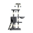 thumbnail image 2 of lionlar Cat Tree (133cm Tall) Multi Level Toy Training Cat for All Ages Cat Dark Gray, 2 of 9