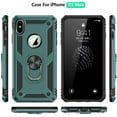 thumbnail image 2 of Phone Case for iPhone Xs Max,[ Military Grade ] Shock-Absorption Bumper Cover iPhone Xs Max Anti-Scratch Case with Ring Car Mount Kickstand for iPhone Xs Max - Teal, 2 of 12
