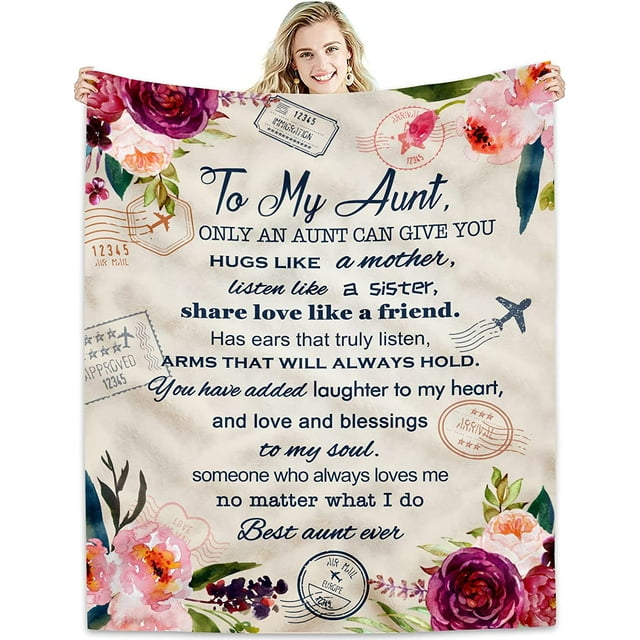 LHSHID Aunt Gifts Blanket|Best Aunt Ever Gifts|Gifts for Aunt from Nephew Niece| Aunt Gifts from Niece|Aunt Birthday Gift|Birthday Gifts Ideas for Aunt Blankets Throw