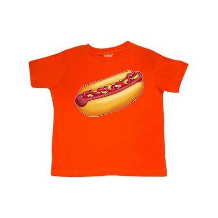 Hot Dog Illustration with Mustard Onions and Ketchup Toddler T-Shirt