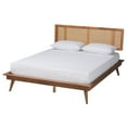 thumbnail image 3 of Baxton Studio Nura Walnut Brown Wood and Rattan Queen Size 5-Piece Bedroom Set, 3 of 14