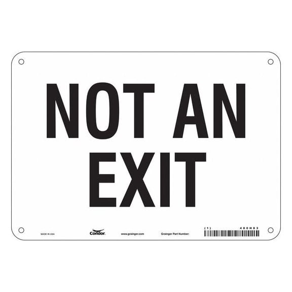 Condor Exit Sign, Aluminum, 10" W, 7" H, Not An Exit, White 480H83