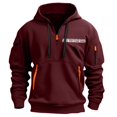 thumbnail image 5 of Men's RED FRIDAY Print Zip Up Hoodie with Arm Pocket, Casual Cardigan Style Sweatshirt, Large Size Fleece Jacket for Veterans Day, Christmas, Military Support,Wine,2XL, 5 of 5