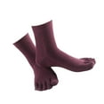thumbnail image 3 of kurtrusly Snug Five Toe Socks Combed Cotton High Crew Socks Athletic Solid Socks Purple 1Set, 3 of 6