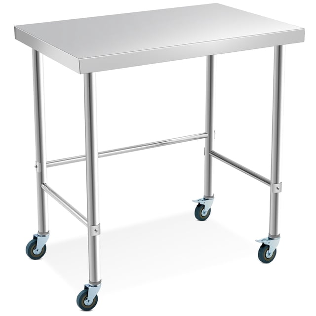 Kojooin Stainless Steel Table for Prep & Work with/without Wheels, Metal Commercial Work Table for Versatile Use in Home Kitchen, Restaurant, Garage, Warehouse