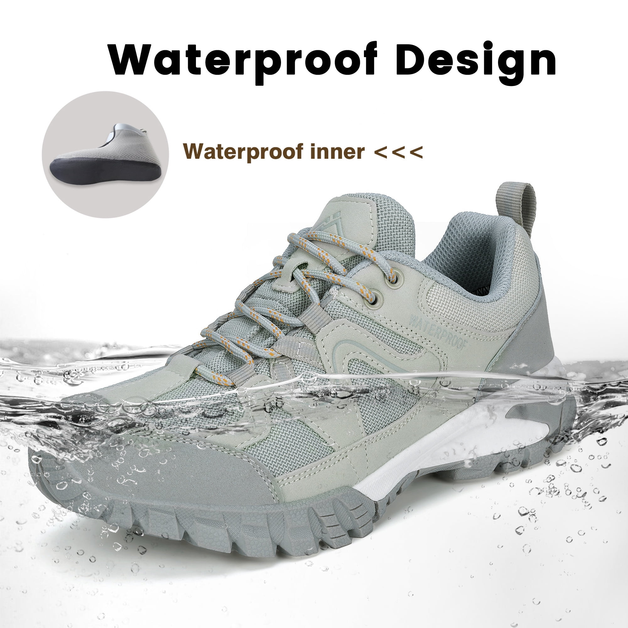 CC-Los Women's Waterproof Hiking Shoes Lightweight Breathable Walking Shoes for Outdoor Climbing Size 5.5-11