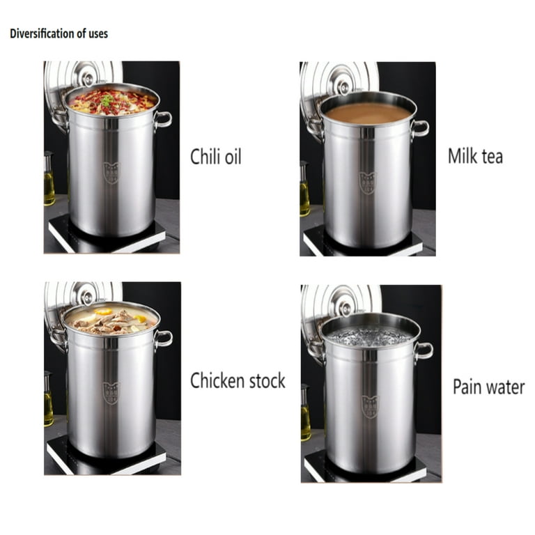 Stainless Steel Stockpot Big Cookware Oil Bucket Heavy Duty Easy to Clean  Canning Pasta Pot Tall Cooking Pot for Hotel Household Commercial 20L