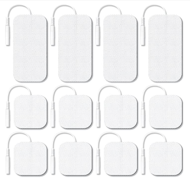 AUVON TENS Unit Replacement Pads, 12pcs Multiple Sizes TENS Pads with