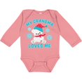 thumbnail image 3 of Inktastic Polar Bear My Grandma Loves Me in Santa Hat with Snowflakes Boys or Girls Long Sleeve Baby Bodysuit, 3 of 5
