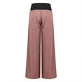 thumbnail image 4 of YUGYXL Womens High Stretch Waist Pants Loose Summer Wide Leg Pants Palazzo Pants Beach Lightweight Trousers with Pockets Pink L, 4 of 7