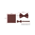 thumbnail image 5 of INSPIRE CHIC Men's Polka Dots Tie Set Skinny Necktie Pre-Tied Bow Tie and Pocket Square One Size Wine Red, 5 of 7