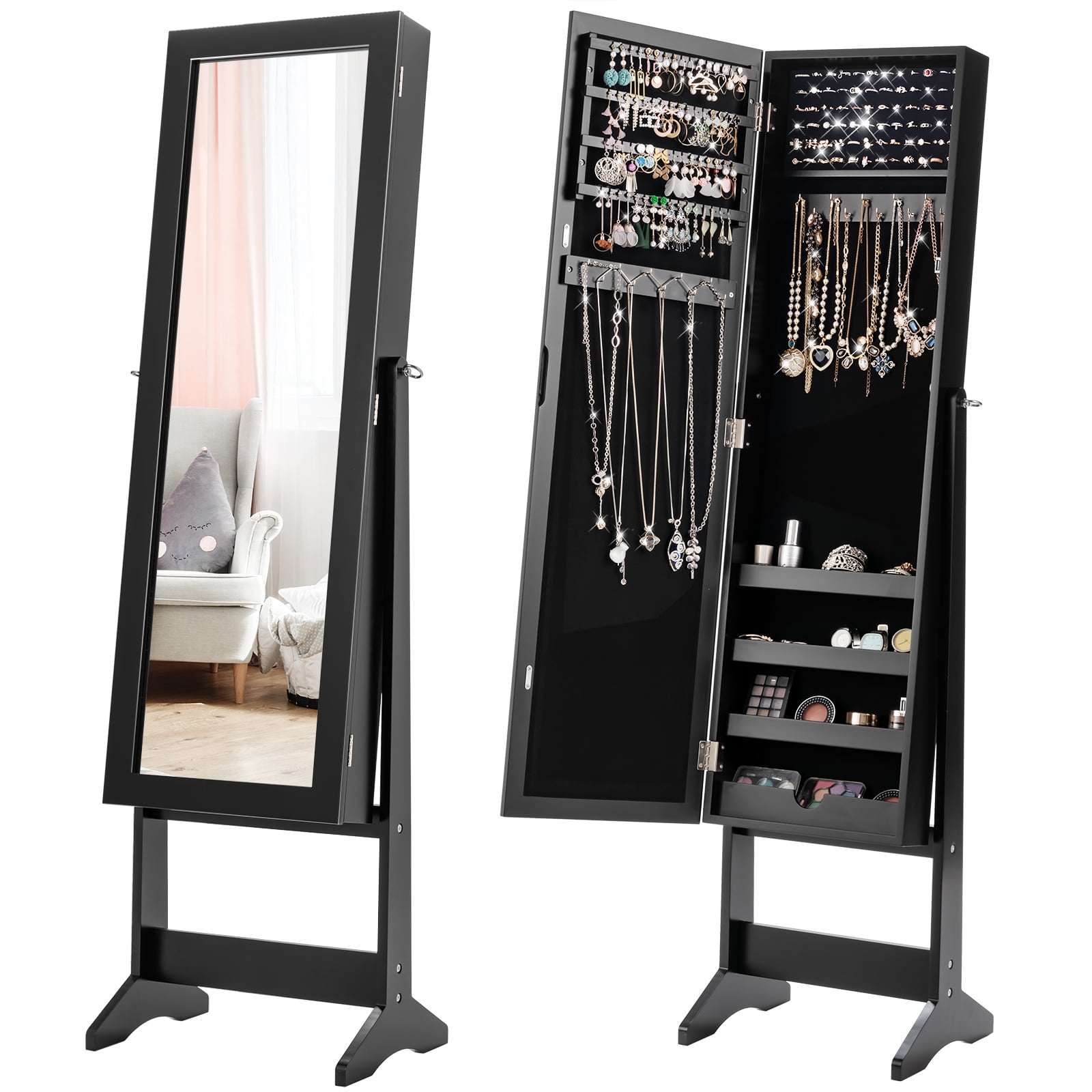 Topbuy 2in1 Freestanding Jewelry Organizer with FullLength