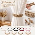 thumbnail image 5 of Bohemian Cotton Rope Curtain Tiebacks, Versatile Back Wrap Knot, Macrame Window Holder for Indoor Outdoor, Farmhouse Style Decor 2-Pack, 5 of 7