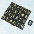 thumbnail image 2 of Natural Divination Rune Stone Set Engraved Stones Elder Futhark Alphabet Crystal Meditation Divination (Black Onyx) 25pcs, 2 of 8