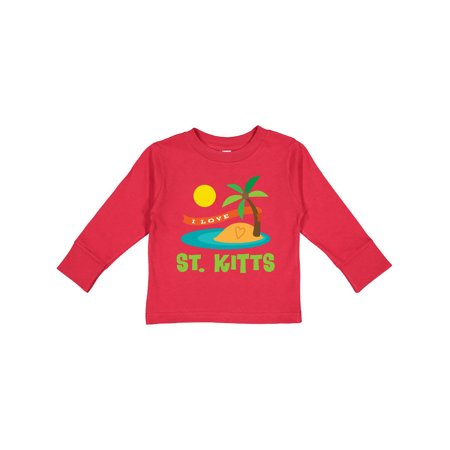 

Inktastic I Love St. Kitts Gift Toddler Boy or Toddler Girl Long Sleeve T-Shirt