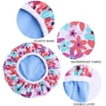 thumbnail image 4 of SEFUONI Reusable Floral Pattern Shower Cap Terry Lined Double Layer Headcover Dry Hair Spa Salon Bath Cap Bathroom Supplies, 4 of 19