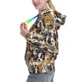 thumbnail image 2 of Fotbe Cute Dog Pattern Womens Long Sleeve Hoodie, Pullover Hooded Sweatshirt, Kangaroo Pocket Hoodie with Eye-catching Drawstrings-X-Large, 2 of 7