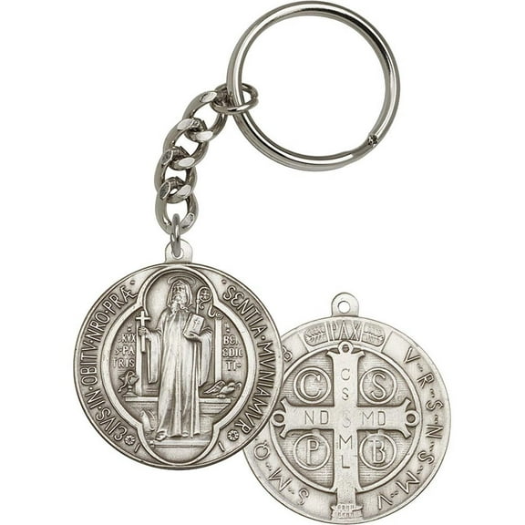Antique Silver St. Benedict Keychain