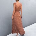 thumbnail image 4 of Vestido con estampado floral, vestido con cinturón y escote en V, vestido de largo midi, vestido con cinturón y escote en V, claridad notable, 4 of 6