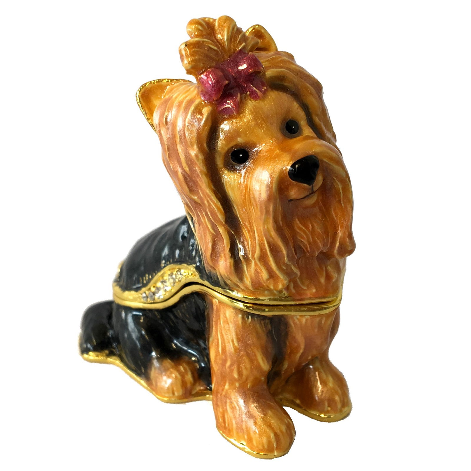 Holiday Terrier Bejeweled Trinket Box