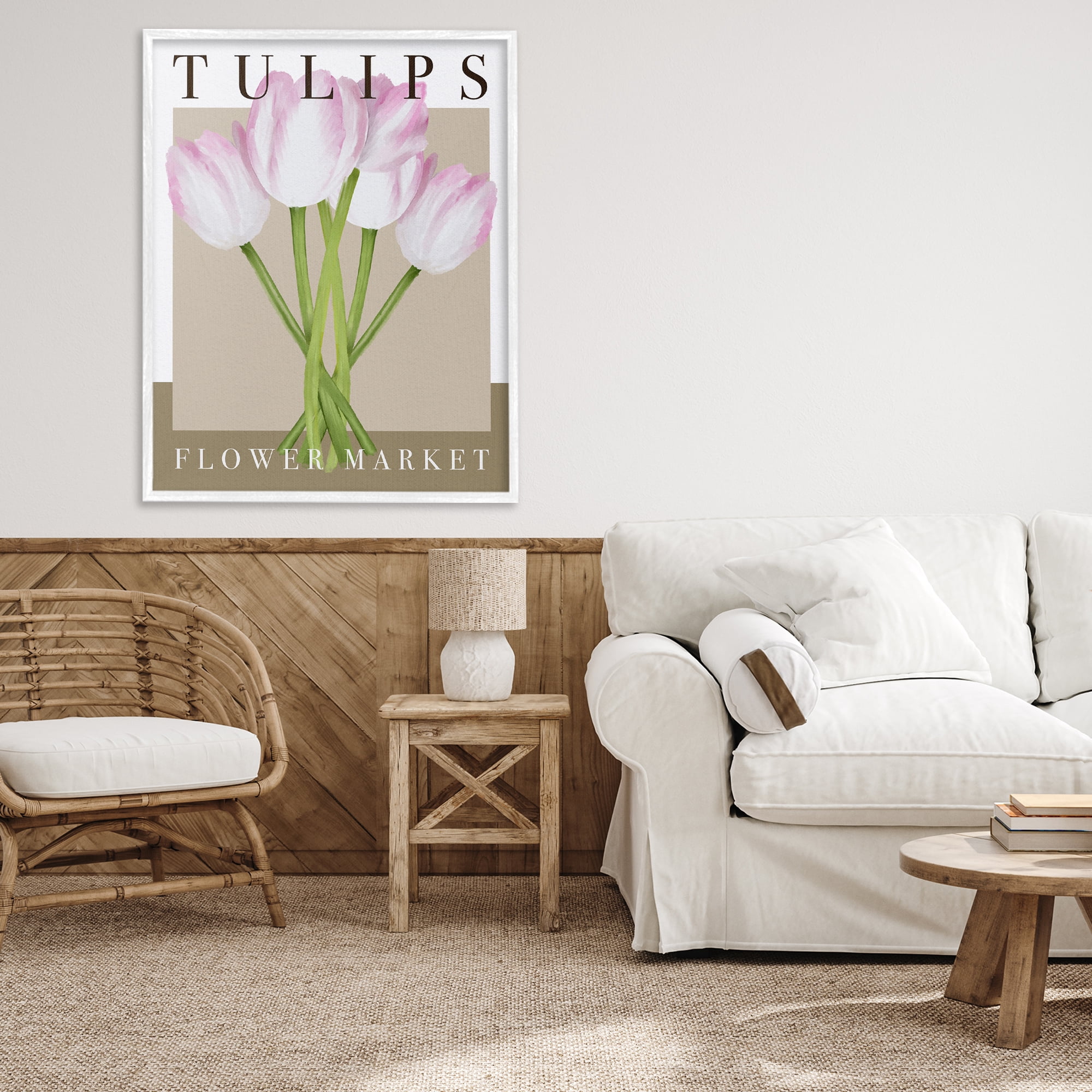 Stupell Industries Tulips Flower Market White Framed Giclee Art, design by Jennifer Stith