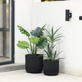 thumbnail image 3 of HomeStock Urban Upmarket 14.8 in. W X 13.36 in. H Black Stripes Ceramic Individual Pot, MgO Coated Planter Pot, Elegant and Modern Pot for Outdoor Planting, 3 of 5