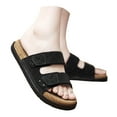 thumbnail image 3 of Leozcaa Mens Sandals Arch Support Slides with Adjustable Buckle Straps Cork Rubber Sole Casual Slippers, 3 of 9