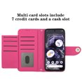 thumbnail image 2 of Elegant PU Leather Wallet Case for Google Pixel 8a with Wrist Strap, Women Girls Shockproof Kickstand Magnetic Closure Card Slots Rugged Phone Case Cover for Google Pixel 8a, Rose, 2 of 7