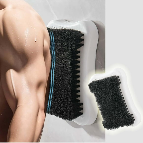 Cepillo de espalda y cuerpo para montaje en pared | Herramienta de limpieza para ducha y baño para zonas de difícil acceso | Cepillo de espalda con ventosa para uso doméstico en el baño