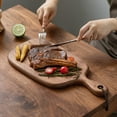 thumbnail image 2 of Tabla De Cortar Pequeña De Madera Muso Con Mango, Tablas De Cortar De Madera De Nogal Para Pan, Verduras Y Frutas, Tabla De Queso Con Agujero (15,2X7,3 Pulgadas), 2 of 5