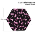 thumbnail image 3 of Pofeuu Breast Cancer Awareness Print Leather Coasters Set of 6, Round Cups Mugs Mat Pad for Home Kitchen Heat Resistant Drink Coasters,Hexagon, 3 of 7