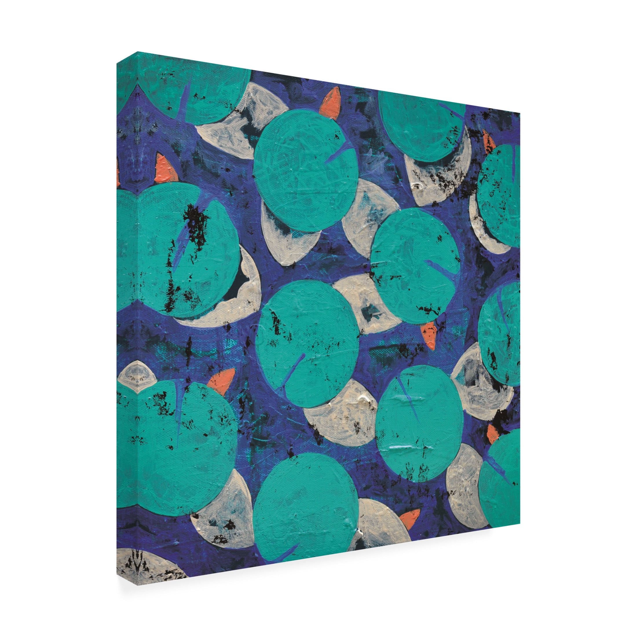 Canvas Wall Art - Nicole Dietz 'Lilypads' Wall Art for Living Room, Bedroom, or Office Décor by Trademark Fine Art - 35 x 35 Inches