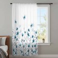 thumbnail image 4 of Turquoise Floral Butterfly Sheer Curtains 72 Inches Long, Spring Rustic Botanical Flowers Light Filering Curtains, Breathable Simi Curtain Privacy Drapes for Living Room Bedroom Window Treatment, 4 of 9