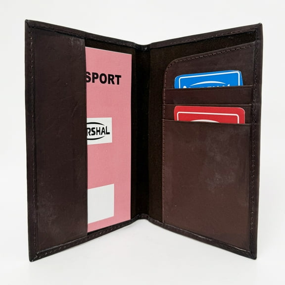 Marshal Brown Usa Leather Passport Holder Deboss Us Emblem Cover Case Wallet Card Travel