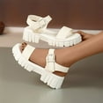 thumbnail image 6 of AXXD Women Beige Sandals Clearance Under $10 Summer Thick Sole Sponge Cake Casual One Line With Comfortable Sandals, 6 of 7