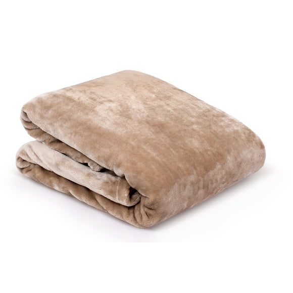 Internet's Best Plush Velvet Mink Throw Blanket - Tan - Thick Ultra Soft Couch Blanket - Warm Sofa Throw - 100% Microfiber Polyester - Easy Travel - King Bed - 108 x 90