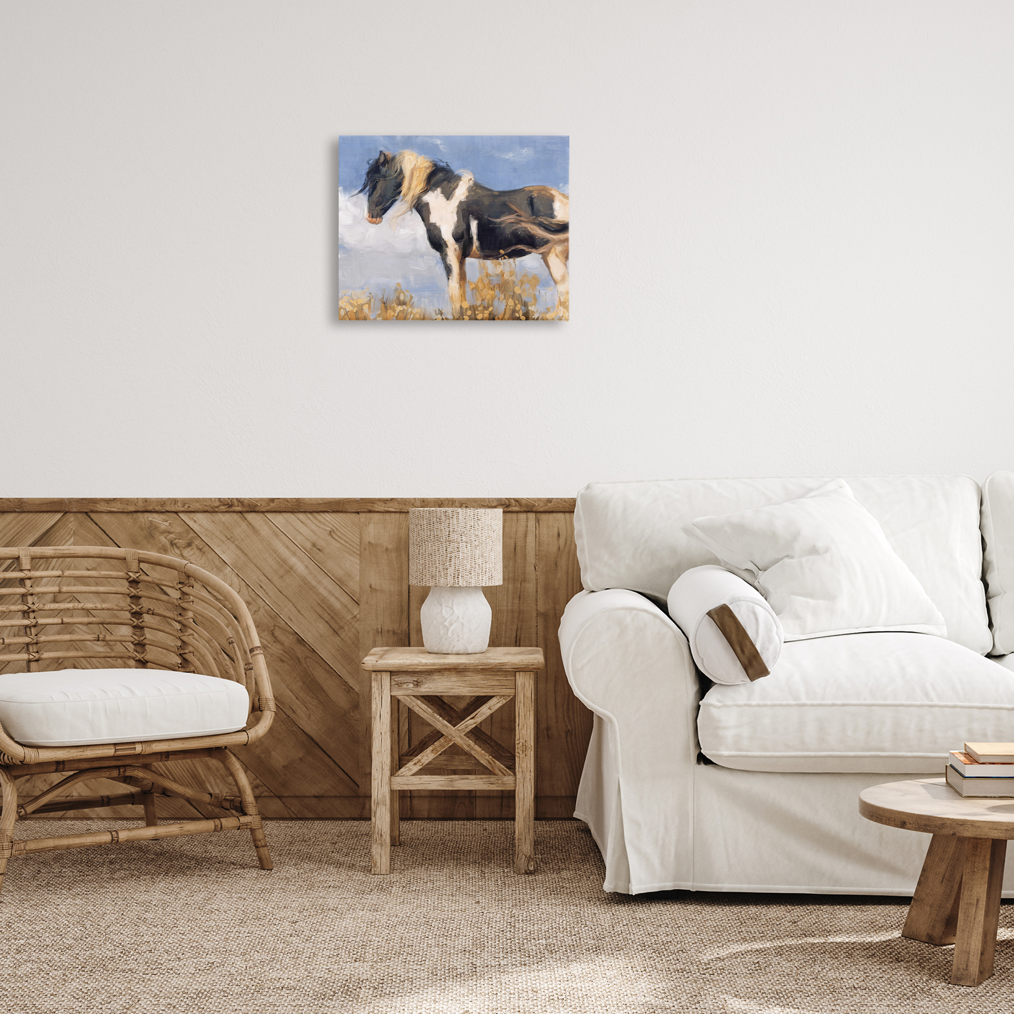 Stupell Industries Traditional Windswept Stallion Animals & Insects Painting Gallery Wrapped Canvas Art Print Wall Art, 20 x 16
